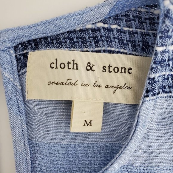 CLOTH & STONE Frayed Hem Swing Tank blue Sz M NEW - Picture 4 of 6